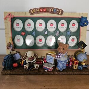 Vintage School Days Photo Frame Grades 1-12 Bear Classroom Graduation Picture